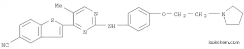 Molecular Structure of 1138474-61-9 (Benzo[b]thiophene-5-carbonitrile, 2-[5-methyl-2-[[4-[2-(1-pyrrolidinyl)ethoxy]phenyl]amino]-4-pyrimidinyl]-)